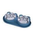 cat dog pet stainless steel double food bowl